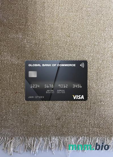 Antigua and Barbuda Global bank of Commerce wygląd zdjęcia karty wizowej skan PSD + zdjęcie